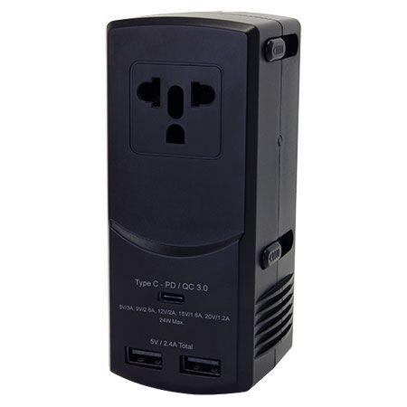 36W PD & QC 全球通用旅行充電器 - 具有USB-C和雙USB充電器的36W PD＆QC通用旅行適配器。