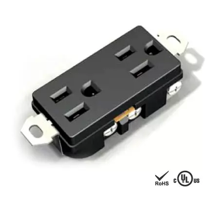 15A NEMA 5-15R 帶固定片雙孔電源插座 - NEMA 15A 附接地雙插照片