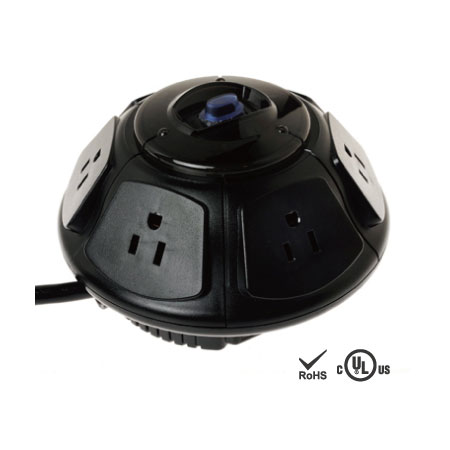 6孔帶電話電視保護插座 - NEMA 5-15 插孔