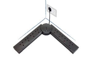 折疊式智能8孔電源突波保護插座