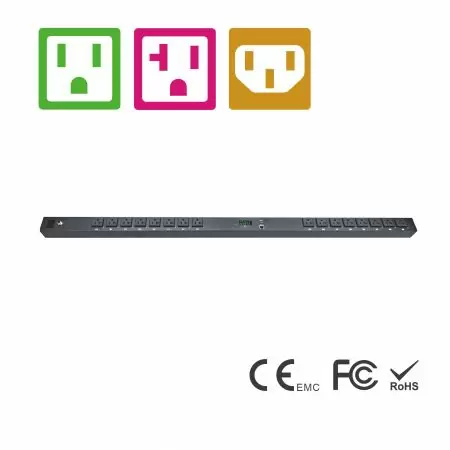NEMA/IEC 16 孔遠端機架式電源分配器 - NEMA 0U 遠端控制電源PDU